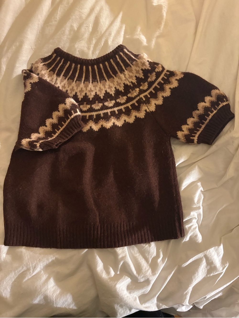 Classic Brown Nordic Yoke Sweater - Women - Picture 3 of 4